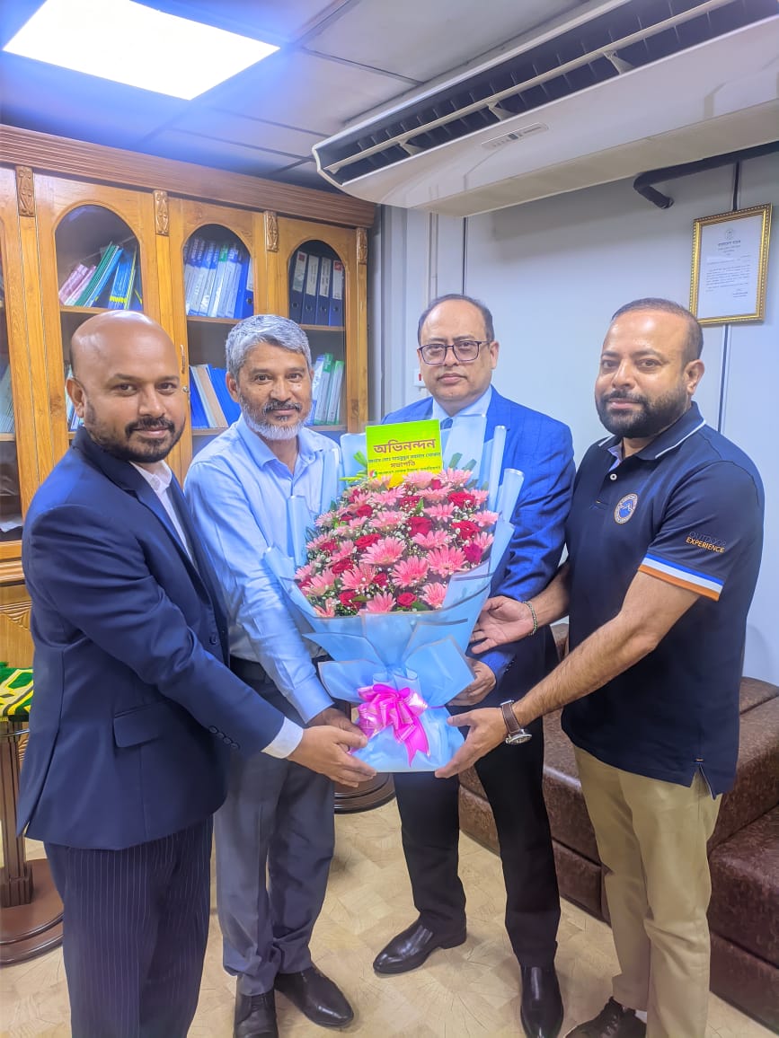 Welcoming flower bucket to our New Secretary General Muhammed Mahbubur Rahman Khokon